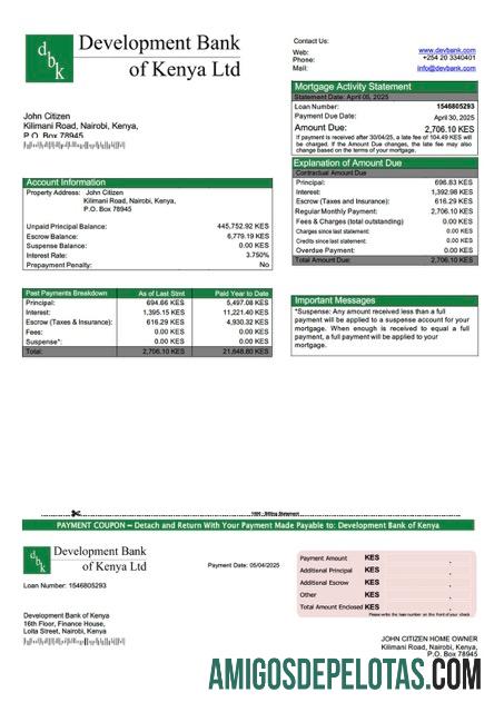 imprimível Modelo Word e PDF de declaração de hipoteca do Banco de Desenvolvimento do Quênia